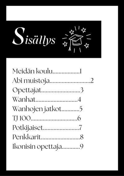 Vuosikirjan sivu vasen